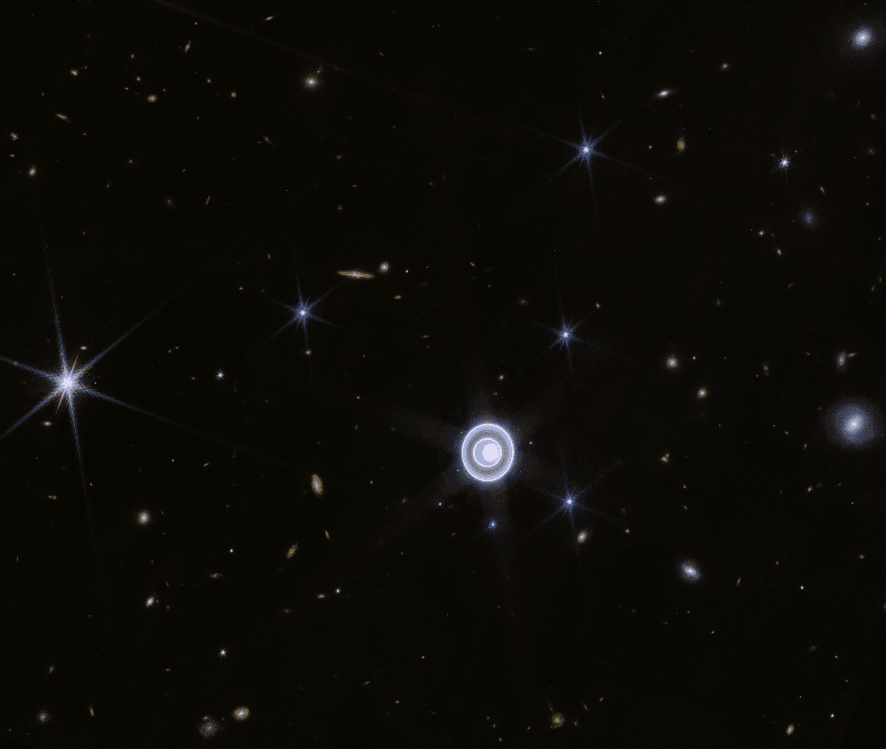 Uranus and its rings observed by the James Webb Space Telescope